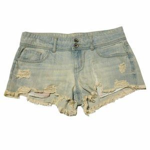 Refuge Womens Size 8 Cut off Light wash short shorty booty shorts